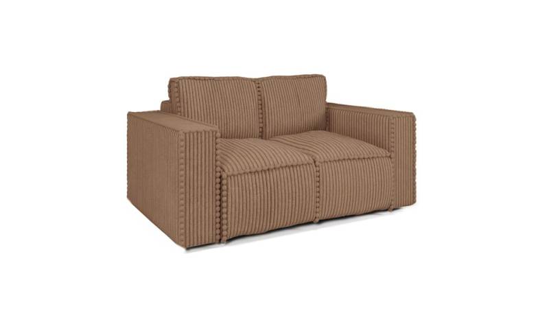 Sofa Designersofa 2-Sitzer VAJANA Stoff Tilia Rostbraun von Fun Möbel