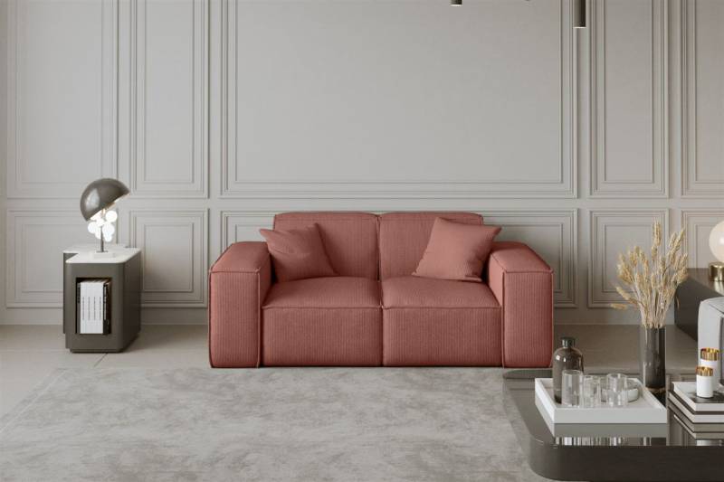Sofa Designersofa CELES 2-Sitzer in Stoff Scala Koralle von Fun Moebel