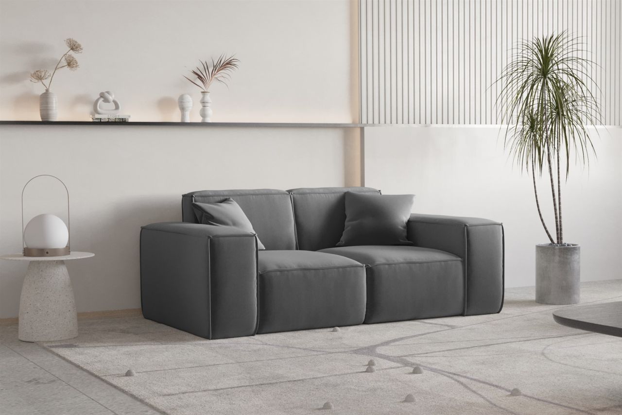 Sofa Designersofa CELES PREMIUM 2-Sitzer in Stoff Opera Velvet Dunkelgrau Sofa Designersofa CELES PREMIUM 2-Sitzer in Stoff Opera Velvet Dunkelgrau von Fun Moebel
