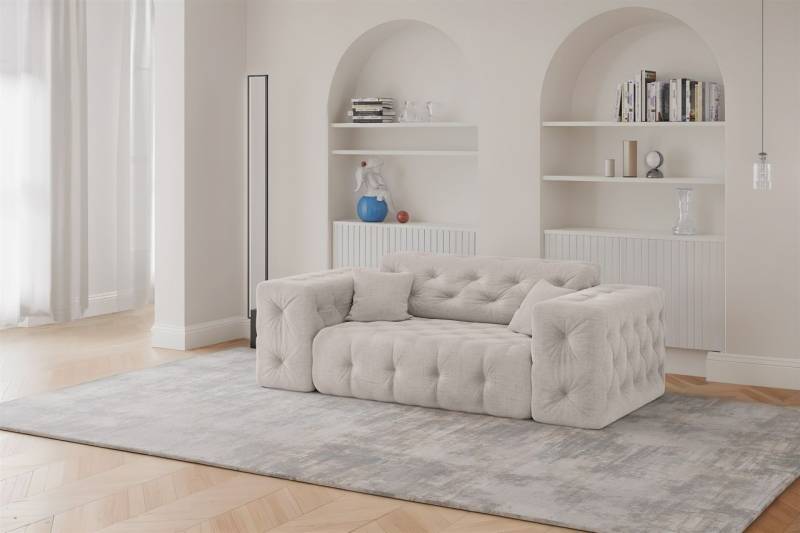 Sofa Designersofa CHANTAL 2-Sitzer in Stoff Moly Creme von Fun Moebel