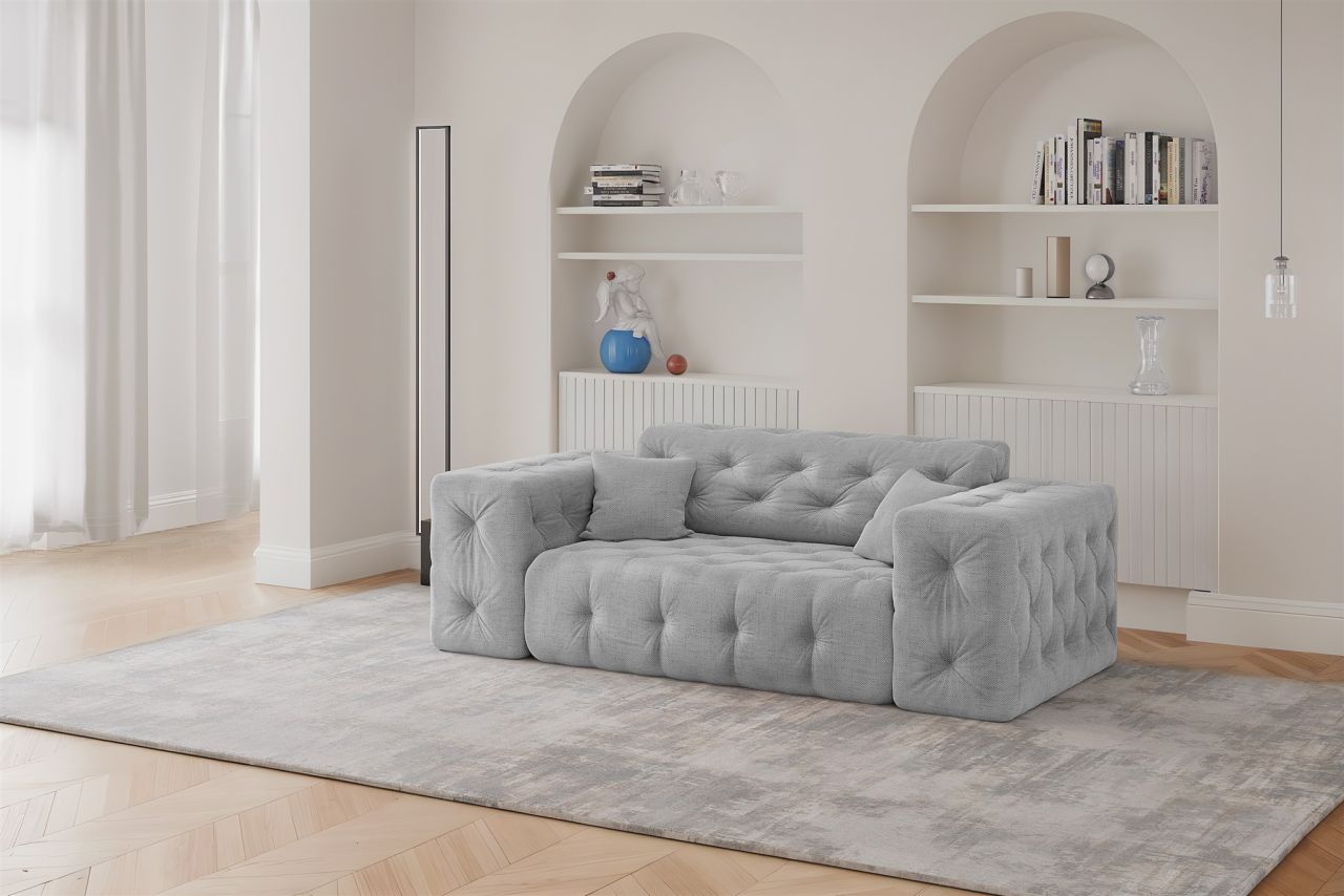 Sofa Designersofa CHANTAL 2-Sitzer in Stoff Moly Hellgrau Sofa Designersofa CHANTAL 2-Sitzer in Stoff Moly Hellgrau von Fun Moebel