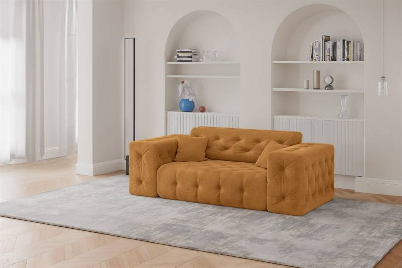 Sofa Designersofa CHANTAL 2-Sitzer in Stoff Moly Orange von Fun Moebel