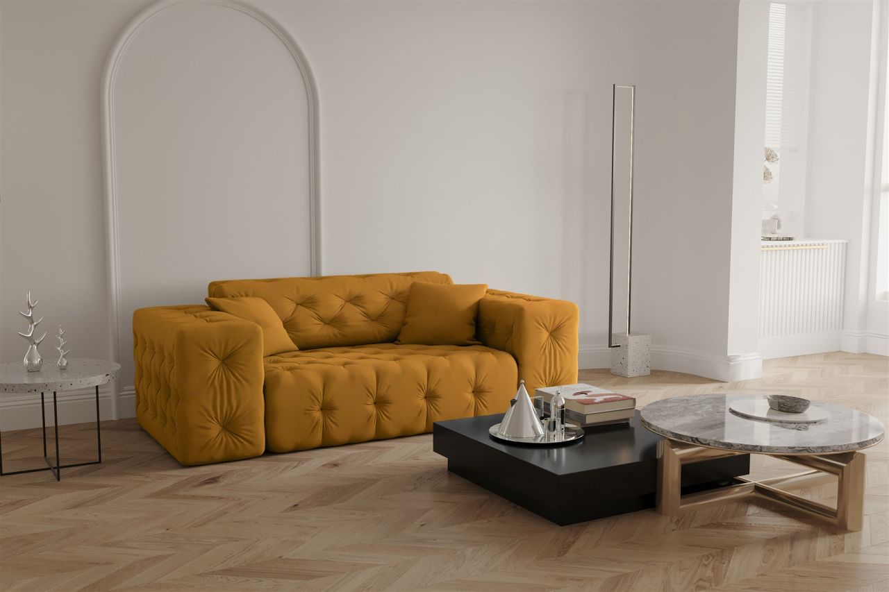 Sofa Designersofa CHANTAL 2-Sitzer in Stoff Opera Velvet Gelbgold Sofa Designersofa CHANTAL 2-Sitzer in Stoff Opera Velvet Gelbgold von Fun Moebel