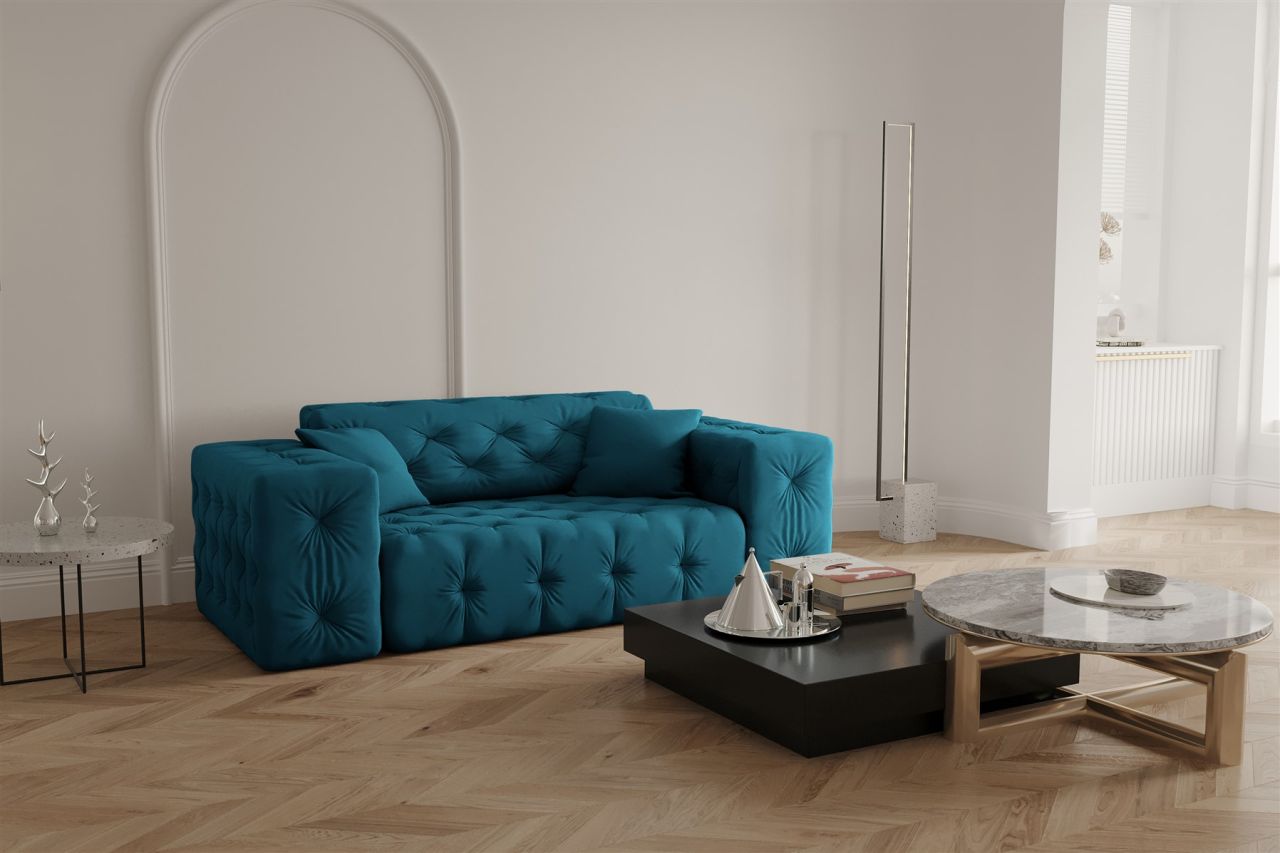 Sofa Designersofa CHANTAL 2-Sitzer in Stoff Opera Velvet Ozeanblau Sofa Designersofa CHANTAL 2-Sitzer in Stoff Opera Velvet Ozeanblau von Fun Moebel