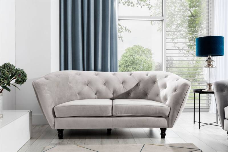Sofa Designersofa CHARLOTTE 2-Sitzer in Stoff Matt Velvet Cappuccino von Fun Moebel