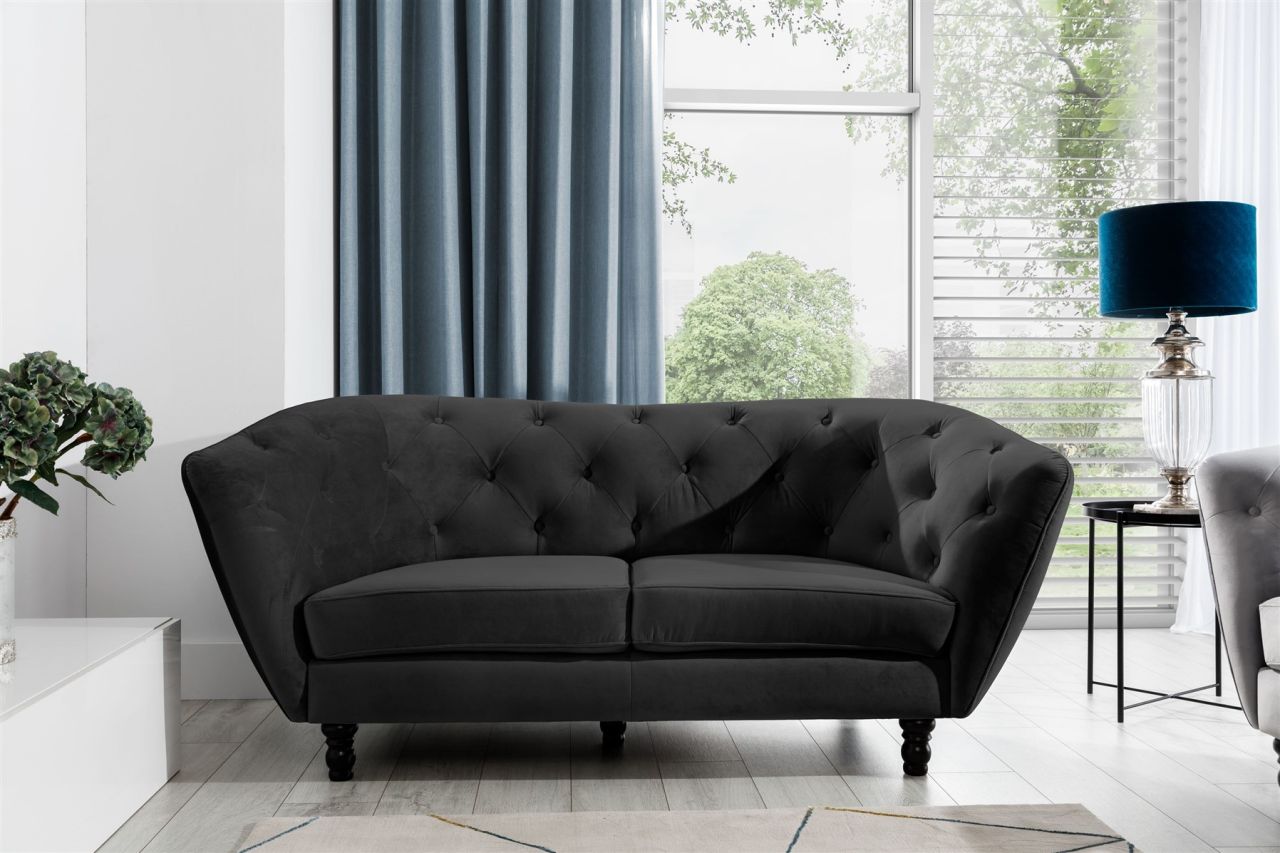 Sofa Designersofa CHARLOTTE 2-Sitzer in Stoff Matt Velvet Schwarz Sofa Designersofa CHARLOTTE 2-Sitzer in Stoff Matt Velvet Schwarz von Fun Moebel