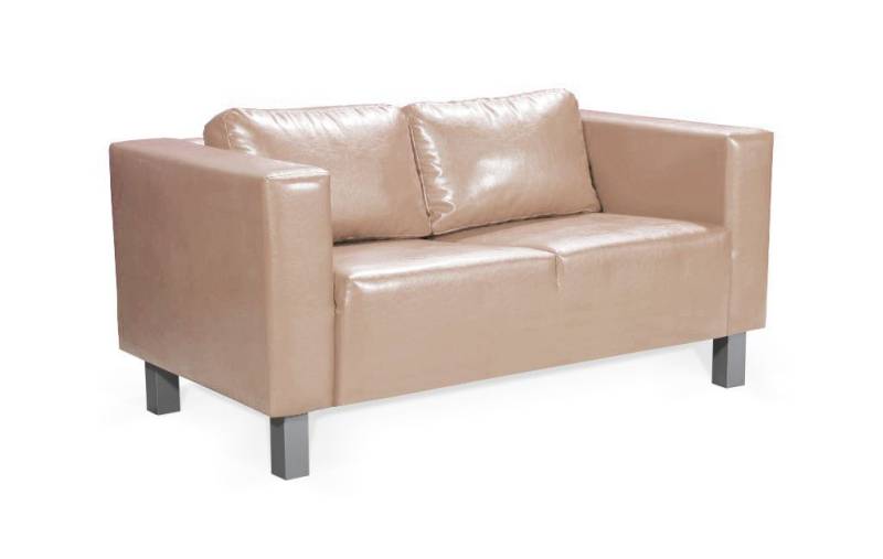 Sofa Designersofa MAILAND 2-Sitzer in Kunstleder Cappuccino von Fun Moebel