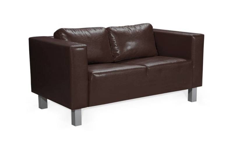 Sofa Designersofa MAILAND 2-Sitzer in Kunstleder Dunkelbraun von Fun Moebel
