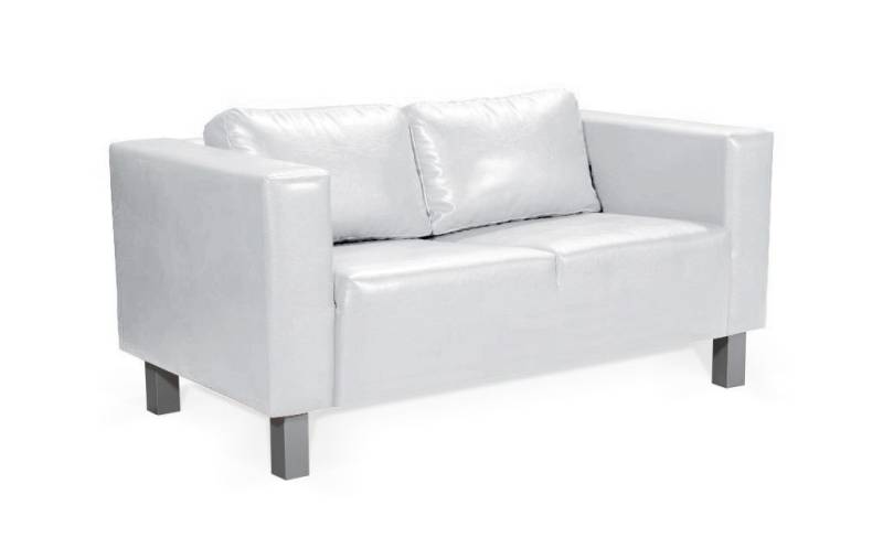 Sofa Designersofa MAILAND 2-Sitzer in Kunstleder Weiss von Fun Moebel