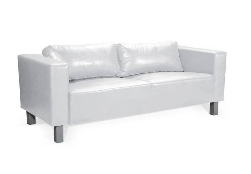 Sofa Designersofa MAILAND 3-Sitzer in Kunstleder Weiss von Fun Moebel