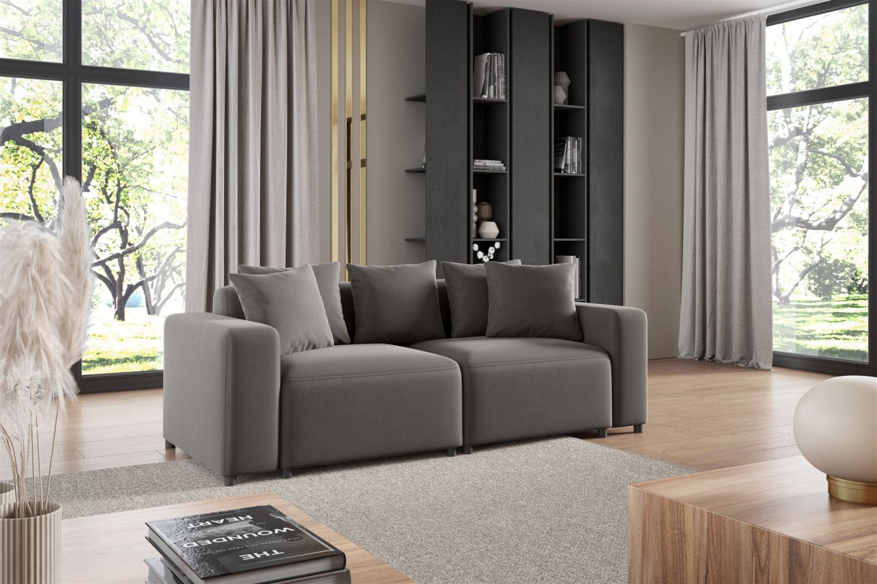 Sofa Designersofa MEGAN 2-Sitzer in Stoff Salvador Grau Sofa Designersofa MEGAN 2-Sitzer in Stoff Salvador Grau von Fun Möbel