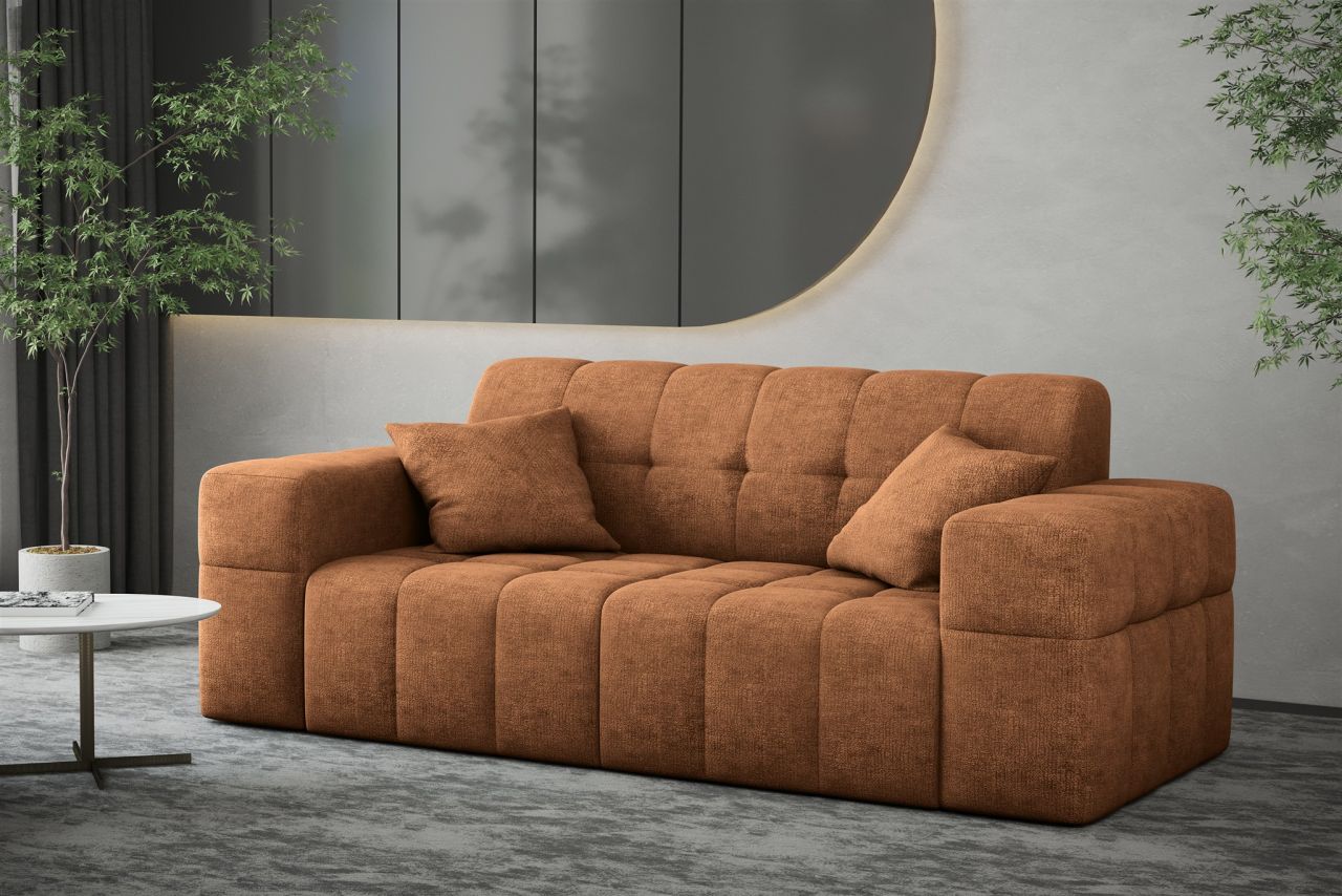 Sofa Designersofa NANCY 2-Sitzer in Stoff Perfekt Harmony Caramel von Fun Möbel