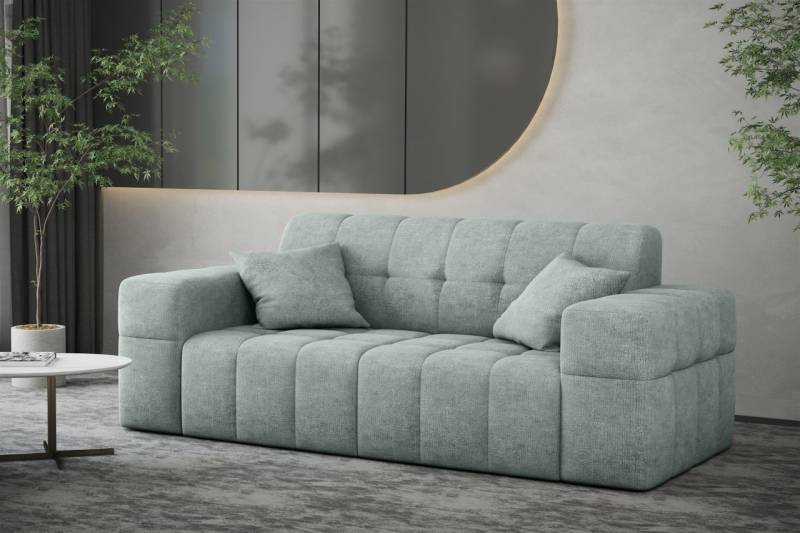 Sofa Designersofa NANCY 2-Sitzer in Stoff Perfekt Harmony Eisblau von Fun Möbel