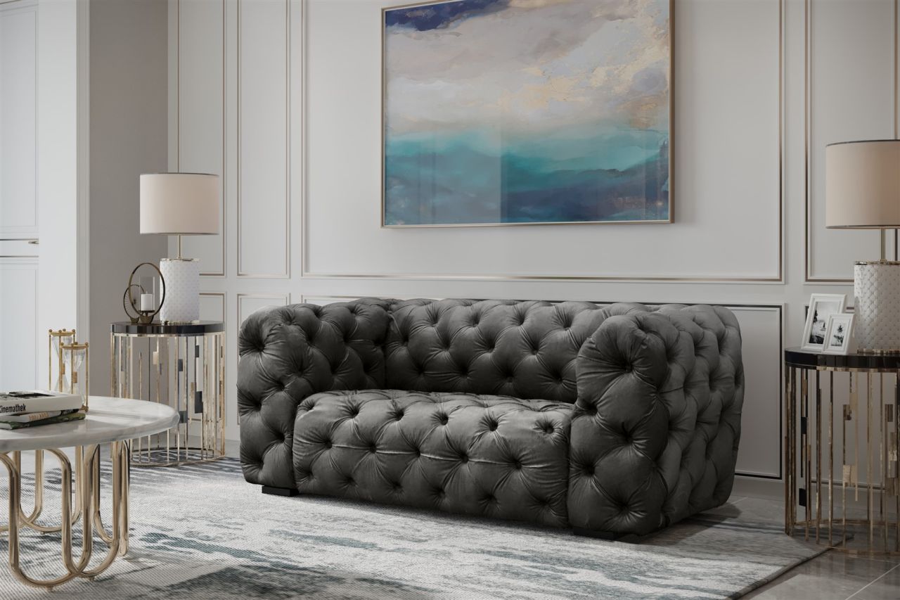 Sofa Designersofa NATALIE 2-Sitzer in Stoff Riviera Graphit Sofa Designersofa NATALIE 2-Sitzer in Stoff Riviera Graphit von Fun Moebel