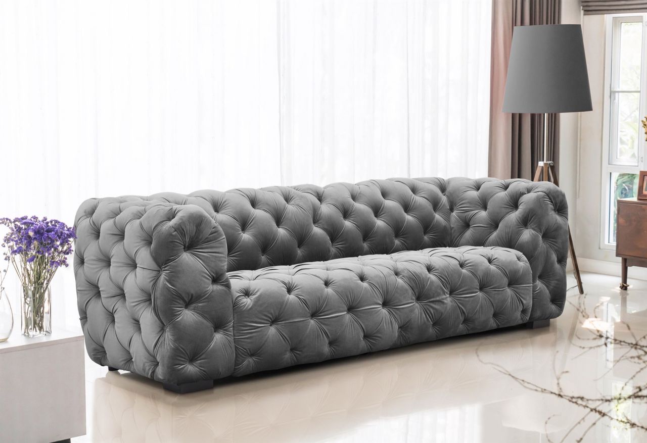 Sofa Designersofa NATALIE 3-Sitzer in Stoff Riviera Steel Sofa Designersofa NATALIE 3-Sitzer in Stoff Riviera Steel von Fun Moebel