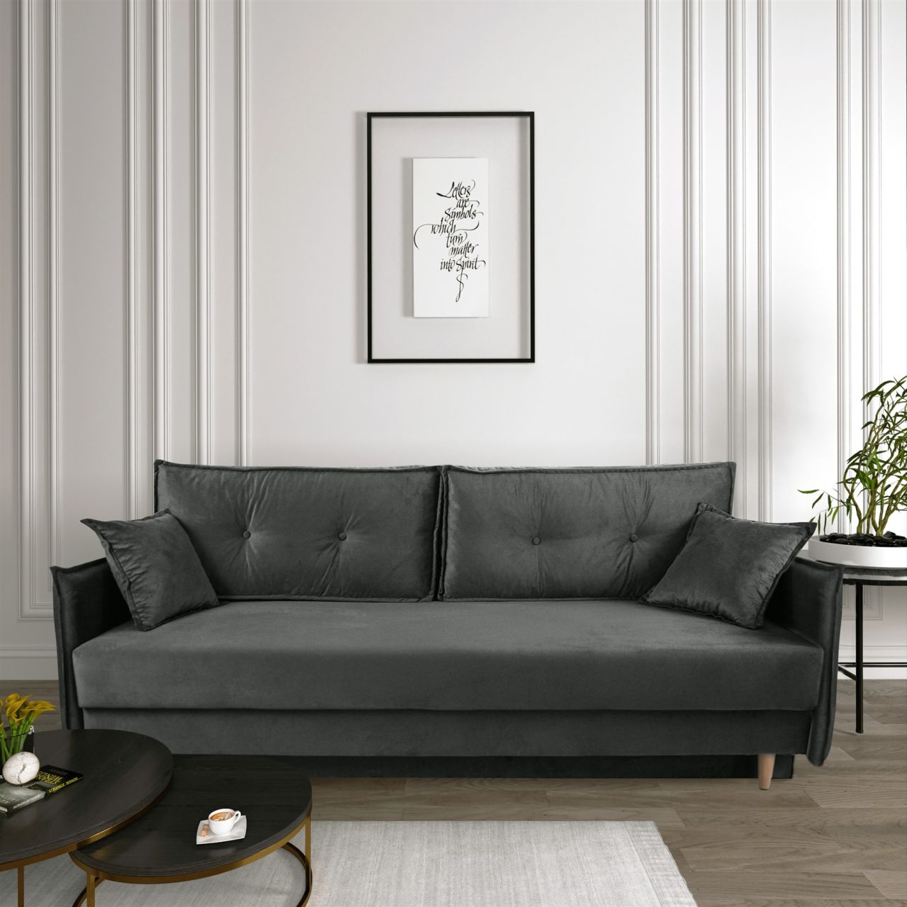 Sofa Designersofa SONDRE 3-Sitzer mit Schlaffunktion in div. Farbvarianten von Fun Moebel