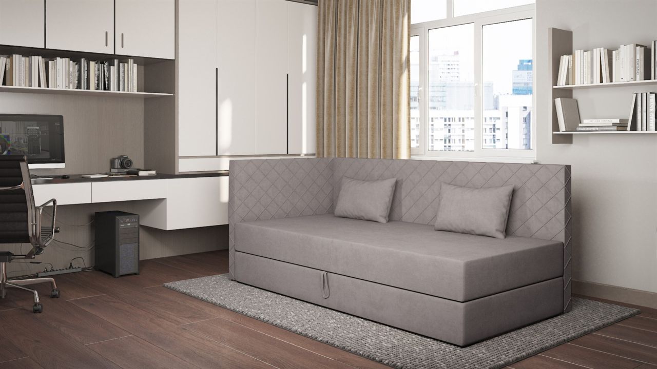 Sofa Polsterliege Kindersofa LIANA Seite Universal in Stoff Opera Velvet Grau Sofa Polsterliege Kindersofa LIANA Seite Universal in Stoff Opera Velvet Grau von Fun Möbel