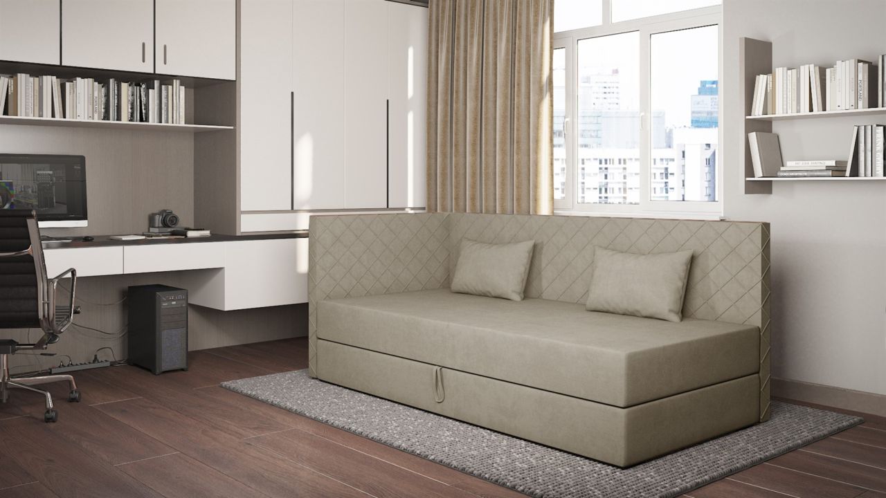 Sofa Polsterliege Kindersofa LIANA Seite Universal in Stoff Opera Velvet Pearl Sofa Polsterliege Kindersofa LIANA Seite Universal in Stoff Opera Velvet Pearl von Fun Möbel