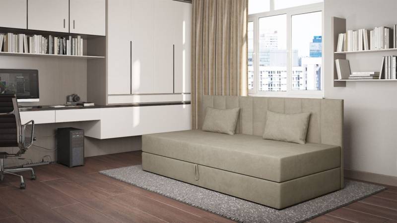 Sofa Polsterliege Kindersofa MARGOT in Stoff Opera Velvet Pearl von Fun Möbel