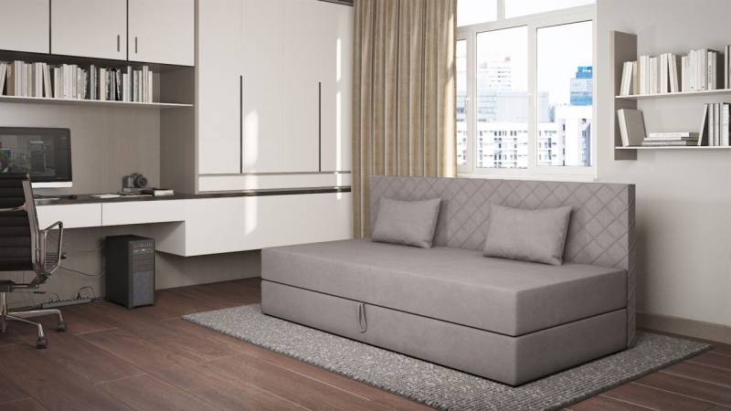 Sofa Polsterliege Kindersofa SIENA in Stoff Opera Velvet Grau von Fun Möbel