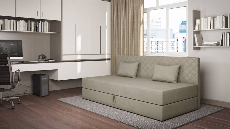 Sofa Polsterliege Kindersofa SIENA in Stoff Opera Velvet Pearl von Fun Möbel
