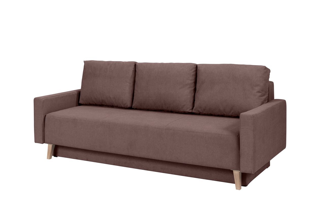 Sofa Schlafsofa KALMAR 3-Sitzer Braun von Fun Moebel