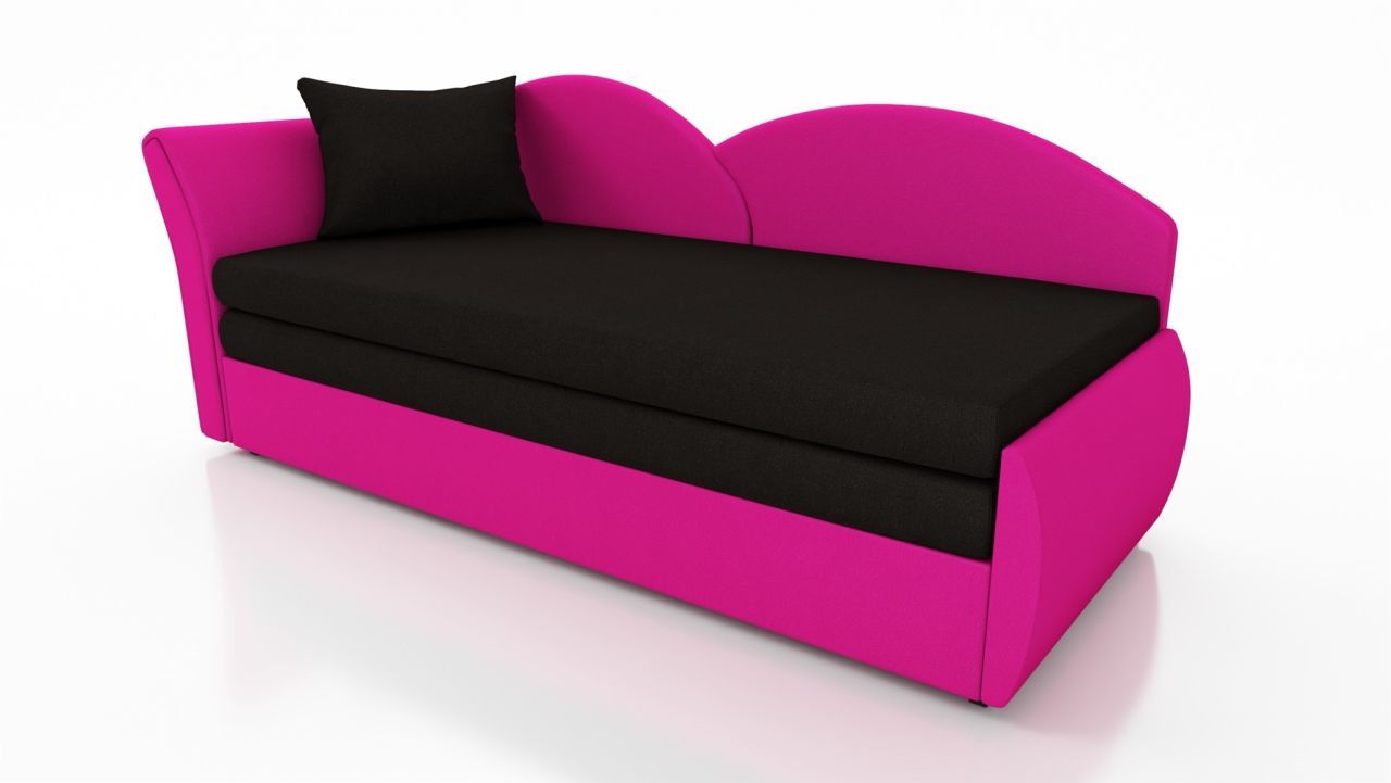 Sofa Schlafsofa inklusive Bettkasten ALINA / R- Stoff Alova Pink / Schwarz von Fun Möbel