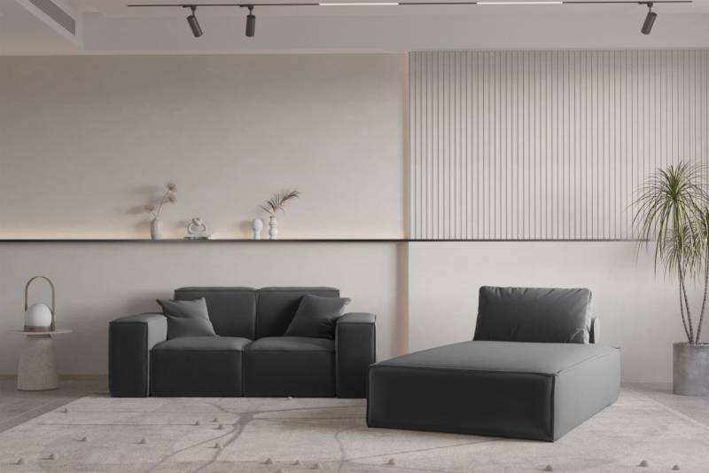 Sofa Set 2-teilig Sezlong und Sofa 2-Sitzer CELES PREMIUM Stoff Opera Velvet ... von Fun Moebel