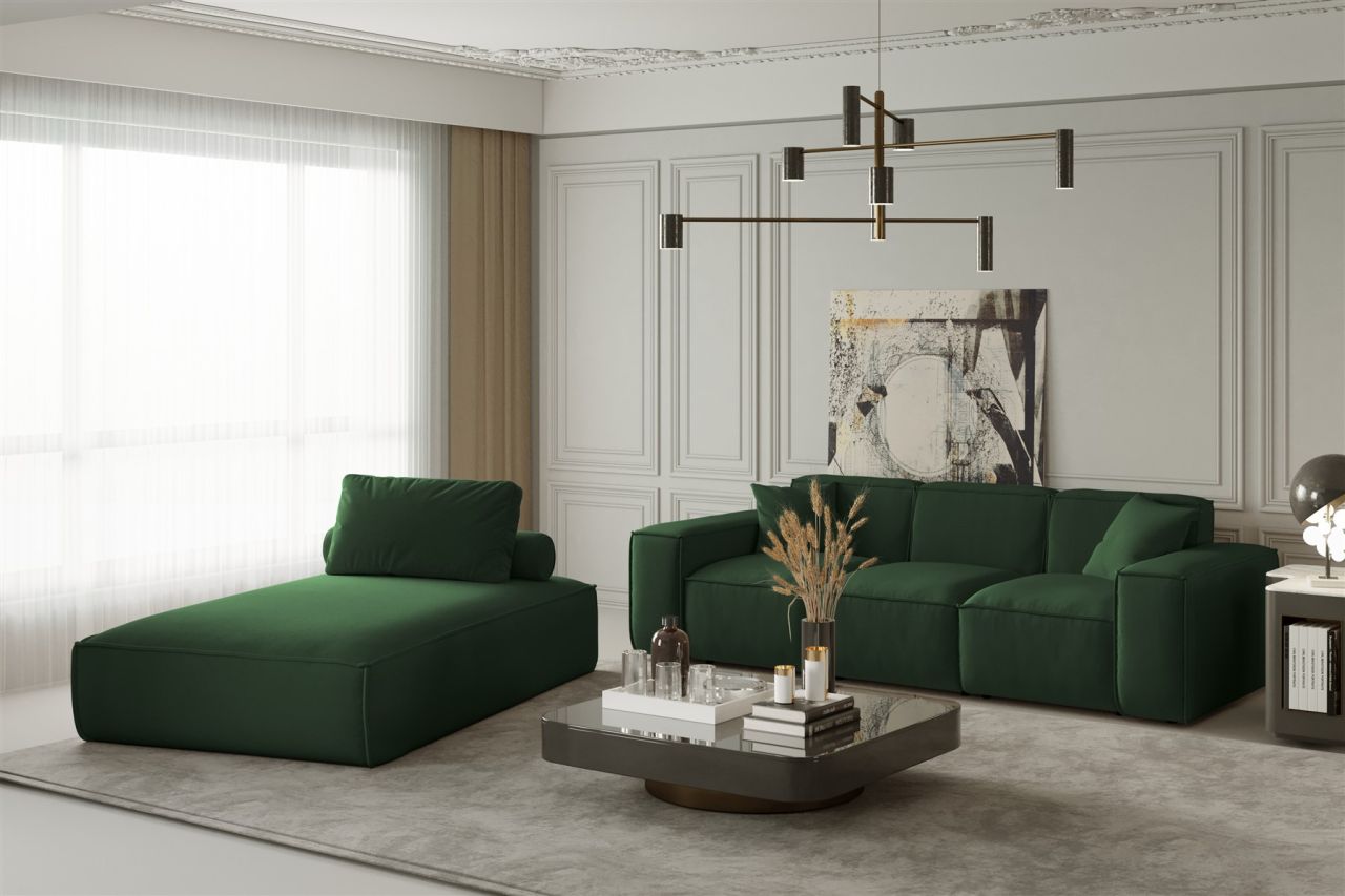 Sofa Set 2-teilig Sezlong und Sofa 3-Sitzer CELES in Stoff Opera Velvet Grün Sofa Set 2-teilig Sezlong und Sofa 3-Sitzer CELES in Stoff Opera Velvet Grün von Fun Moebel