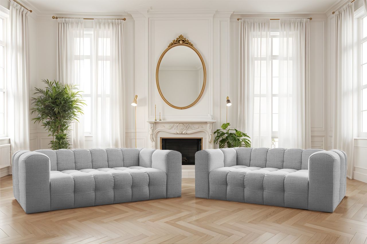 Sofaset Designersofa SOLVIE 3-4 in Stoff Moly Hellgrau Sofaset Designersofa SOLVIE 3-4 in Stoff Moly Hellgrau von Fun Möbel