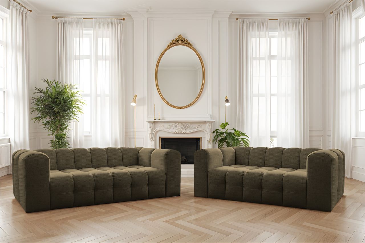 Sofaset Designersofa SOLVIE 3-4 in Stoff Moly Moosgrün Sofaset Designersofa SOLVIE 3-4 in Stoff Moly Moosgrün von Fun Möbel