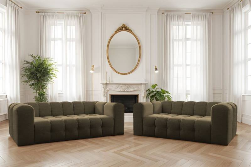 Sofaset Designersofa SOLVIE 3-4 in Stoff Moly Moosgrün Sofaset Designersofa SOLVIE 3-4 in Stoff Moly Moosgrün von Fun Möbel