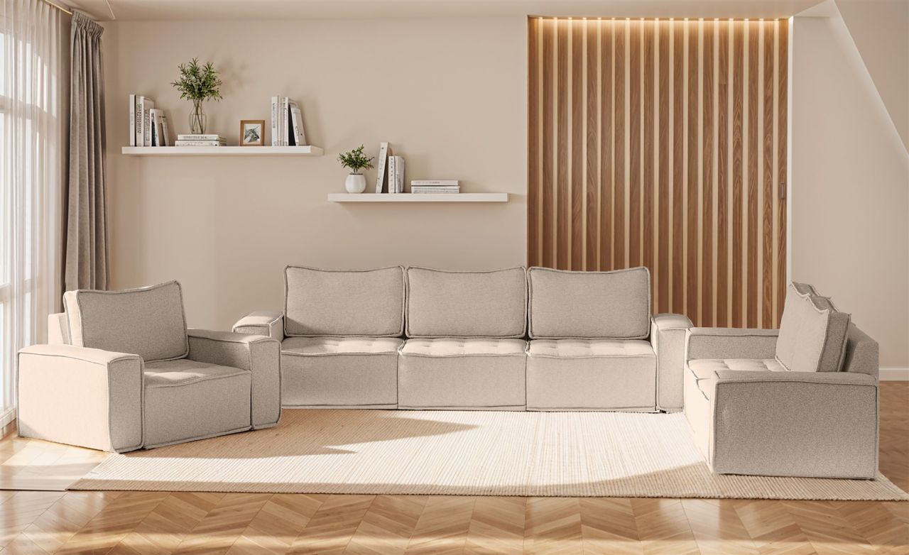 Sofaset Modulsofa-Set 6-teilig SANDE 3-2-1 Stoff Alpine Toffee Sofaset Modulsofa-Set 6-teilig SANDE 3-2-1 Stoff Alpine Toffee von Fun Möbel
