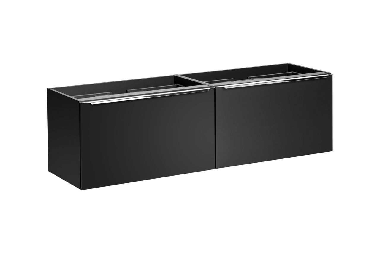 Waschtischunterschrank 2-tlg AKAN 160cm Schwarz matt Eiche ohne Waschtisch Waschtischunterschrank 2-tlg AKAN 160cm Schwarz matt Eiche ohne Waschtisch von Fun Moebel