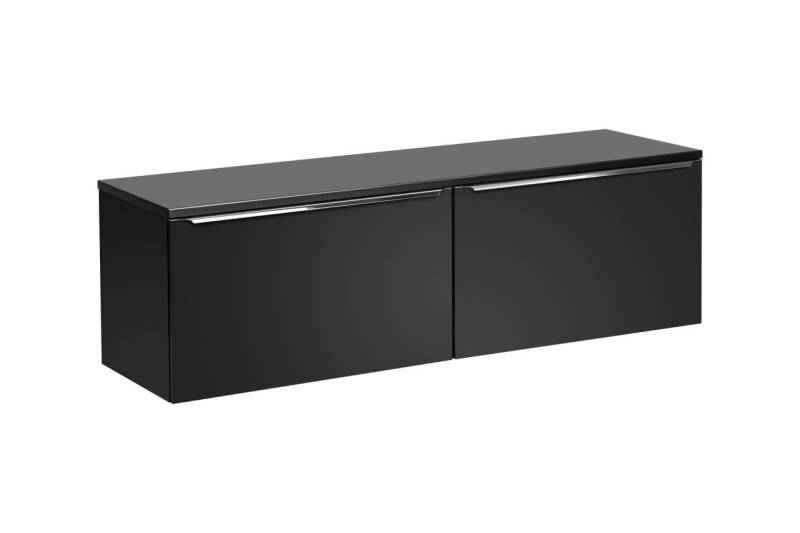 Waschtischunterschrank 4-tlg AKAN 160cm Schwarz matt Variante B inkl. Waschtisch von Fun Moebel