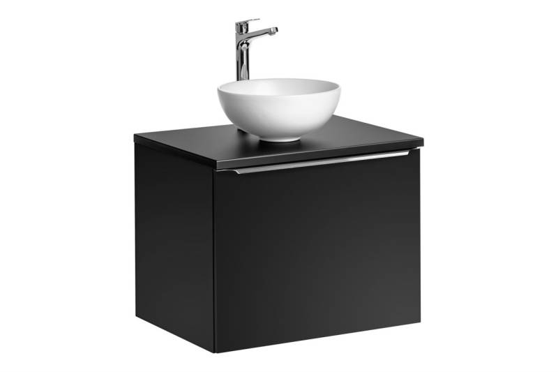 Waschtischunterschrank 60 cm AKAN Schwarz matt Variante B ohne Waschtisch von Fun Moebel