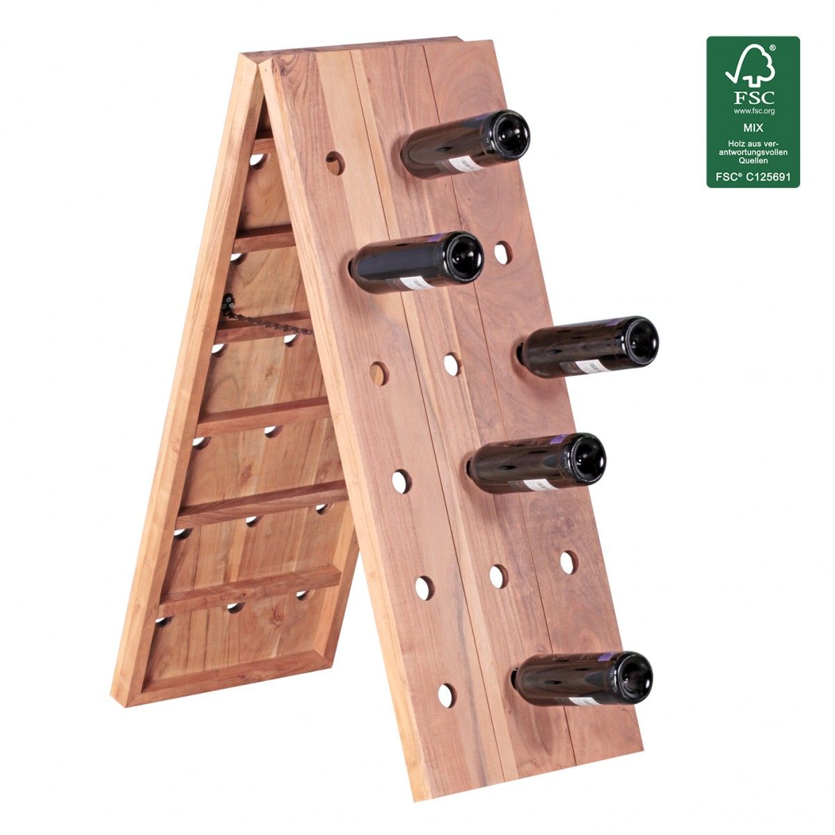 Weinregal Flaschenregal 100 cm für 36 Flaschen Massiv-Holz Akazie Weinregal Flaschenregal 100 cm für 36 Flaschen Massiv-Holz Akazie von Fun Moebel