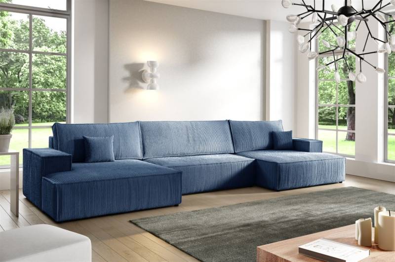 Wohnlandschaft Schlafsofa CORUNIA Stoff Poso Blau Wohnlandschaft Schlafsofa CORUNIA Stoff Poso Blau von Fun Möbel
