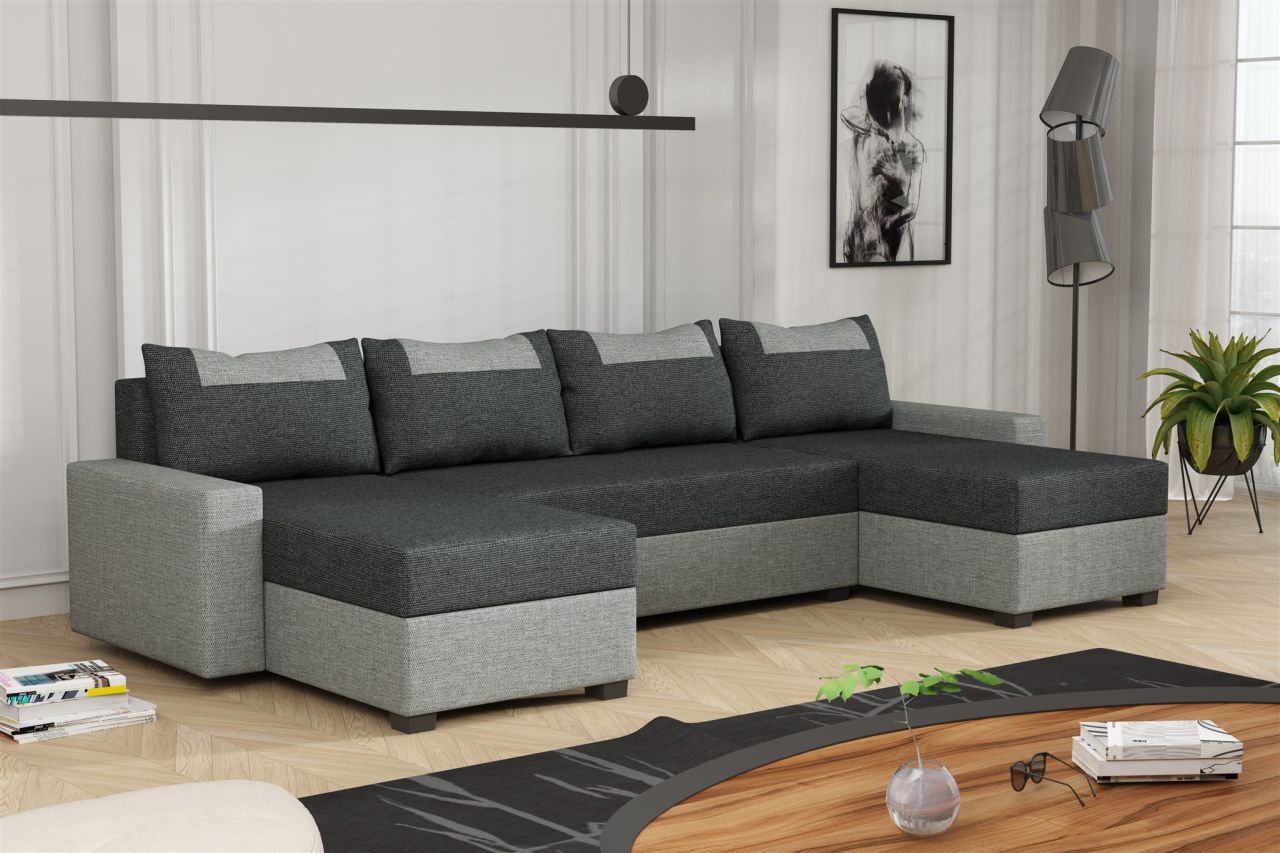 Wohnlandschaft Schlafsofa Sofa HEDVIG Stoff Inari Grau- Dunkelgrau Wohnlandschaft Schlafsofa Sofa HEDVIG Stoff Inari Grau- Dunkelgrau von Fun Möbel