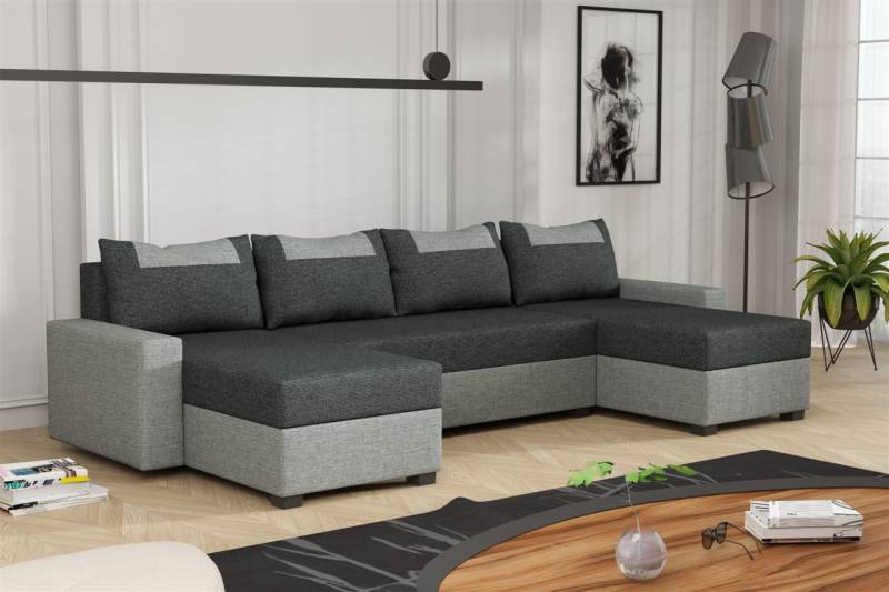 Wohnlandschaft Schlafsofa Sofa HEDVIG Stoff Inari Grau- Dunkelgrau Wohnlandschaft Schlafsofa Sofa HEDVIG Stoff Inari Grau- Dunkelgrau von Fun Möbel
