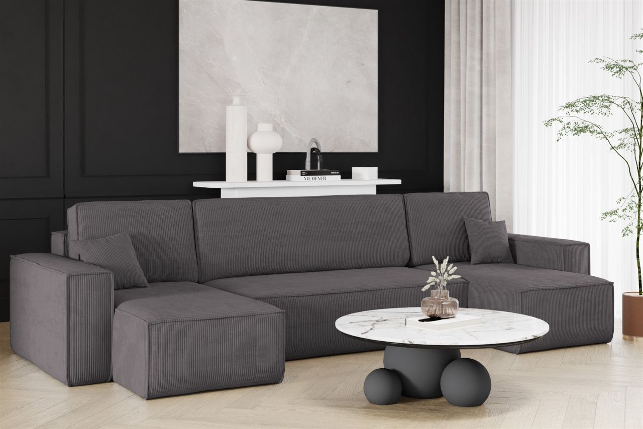 Wohnlandschaft Schlafsofa Sofa MARIS Stoff Poso Anthrazit Wohnlandschaft Schlafsofa Sofa MARIS Stoff Poso Anthrazit von Fun Möbel