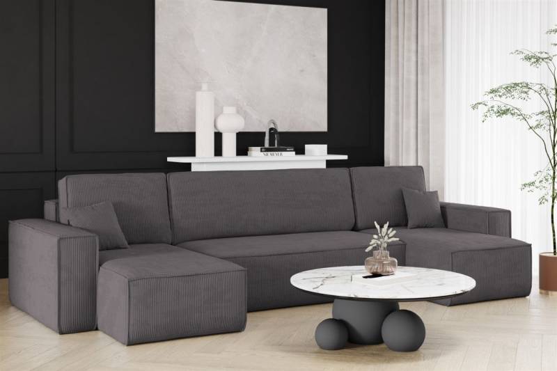 Wohnlandschaft Schlafsofa Sofa MARIS Stoff Poso Anthrazit Wohnlandschaft Schlafsofa Sofa MARIS Stoff Poso Anthrazit von Fun Möbel