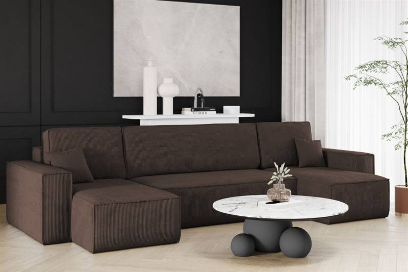 Wohnlandschaft Schlafsofa Sofa MARIS Stoff Poso Braun Wohnlandschaft Schlafsofa Sofa MARIS Stoff Poso Braun von Fun Möbel