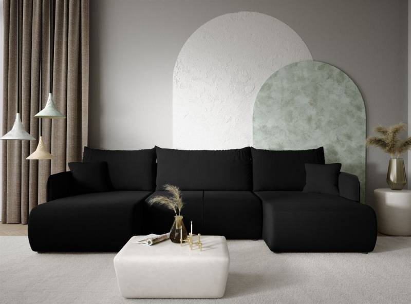 Wohnlandschaft Sofa mit Schlaffunktion CALGARY Stoff Curio Schwarz Wohnlandschaft Sofa mit Schlaffunktion CALGARY Stoff Curio Schwarz von Fun Möbel
