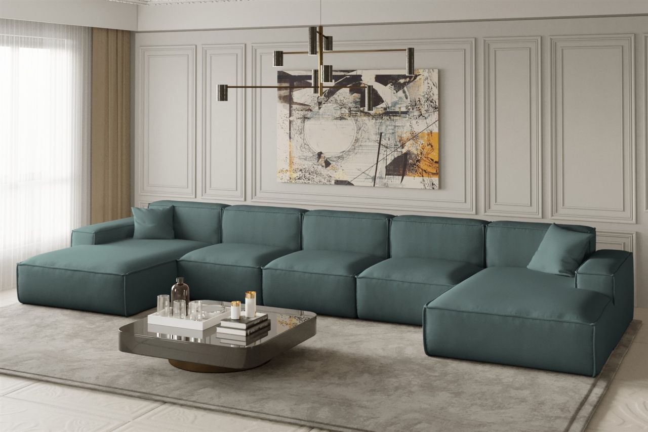 Wohnlandschaft U-Form CELES XL in Stoff Opera Velvet Saphir Wohnlandschaft U-Form CELES XL in Stoff Opera Velvet Saphir von Fun Moebel