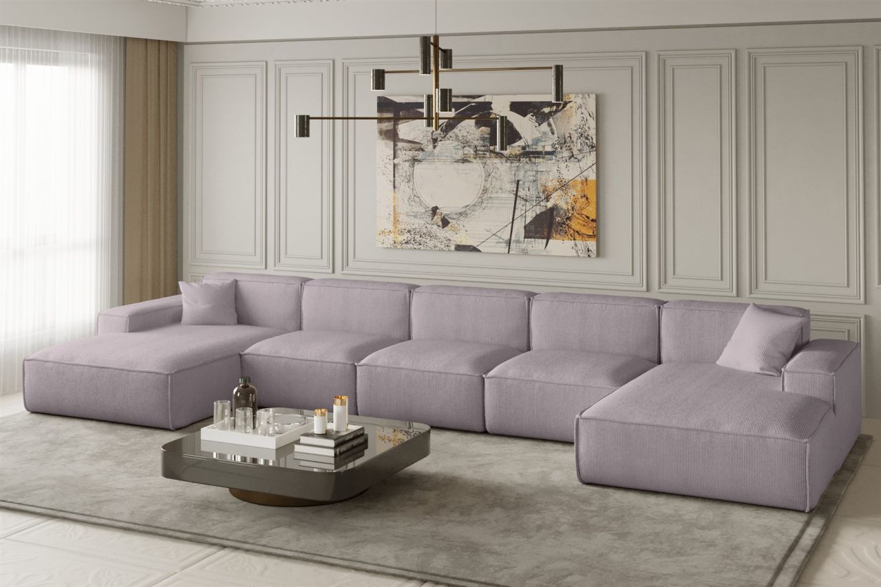 Wohnlandschaft U-Form CELES XL in Stoff Scala Flieder Wohnlandschaft U-Form CELES XL in Stoff Scala Flieder von Fun Moebel