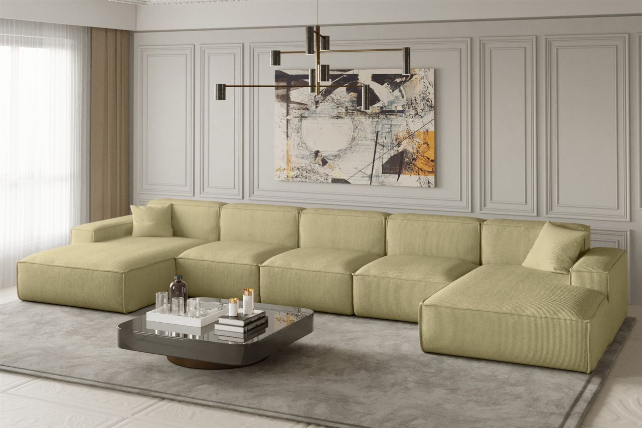 Wohnlandschaft U-Form CELES XL in Stoff Scala Limette Wohnlandschaft U-Form CELES XL in Stoff Scala Limette von Fun Moebel