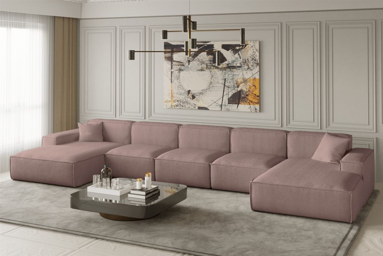 Wohnlandschaft U-Form CELES XL in Stoff Scala Rose Wohnlandschaft U-Form CELES XL in Stoff Scala Rose von Fun Moebel