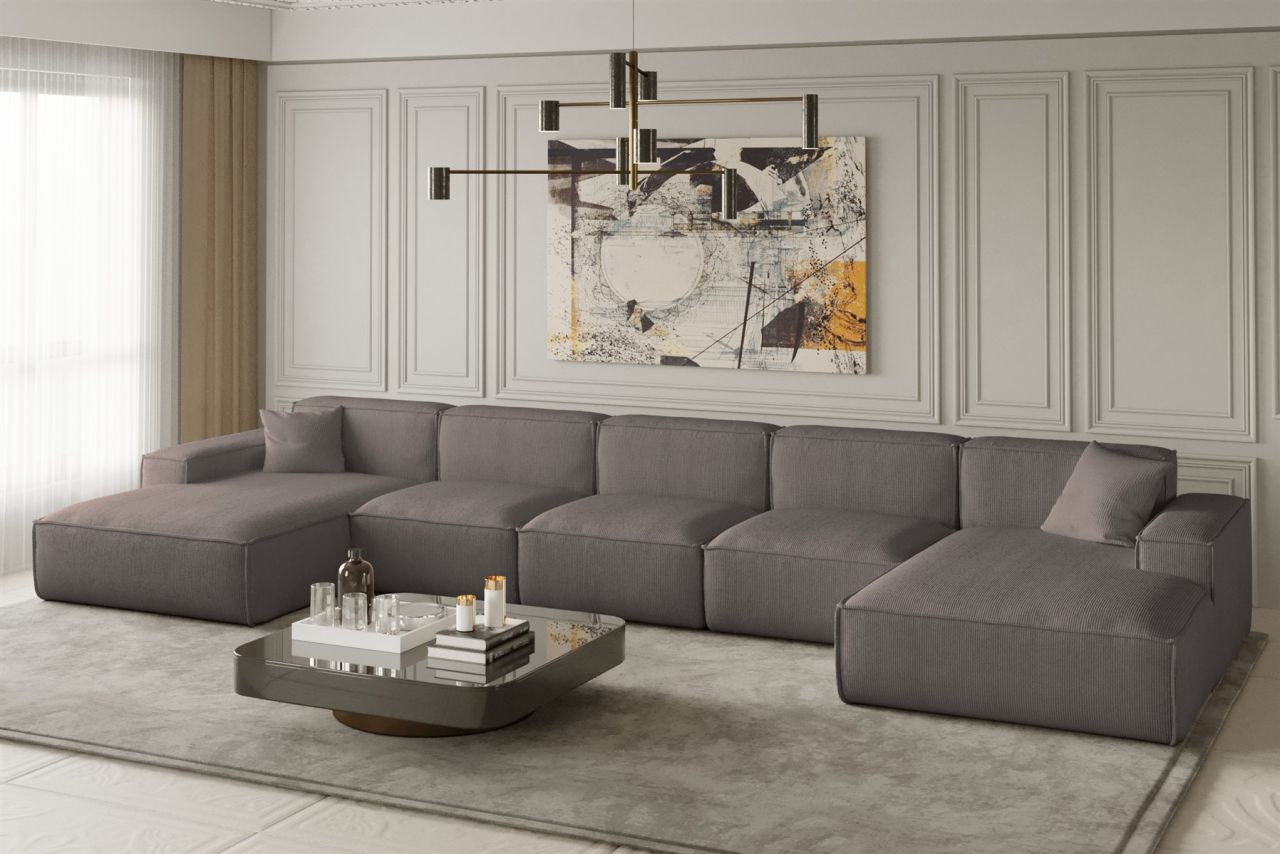 Wohnlandschaft U-Form CELES XL in Stoff Scala Taupe Wohnlandschaft U-Form CELES XL in Stoff Scala Taupe von Fun Moebel