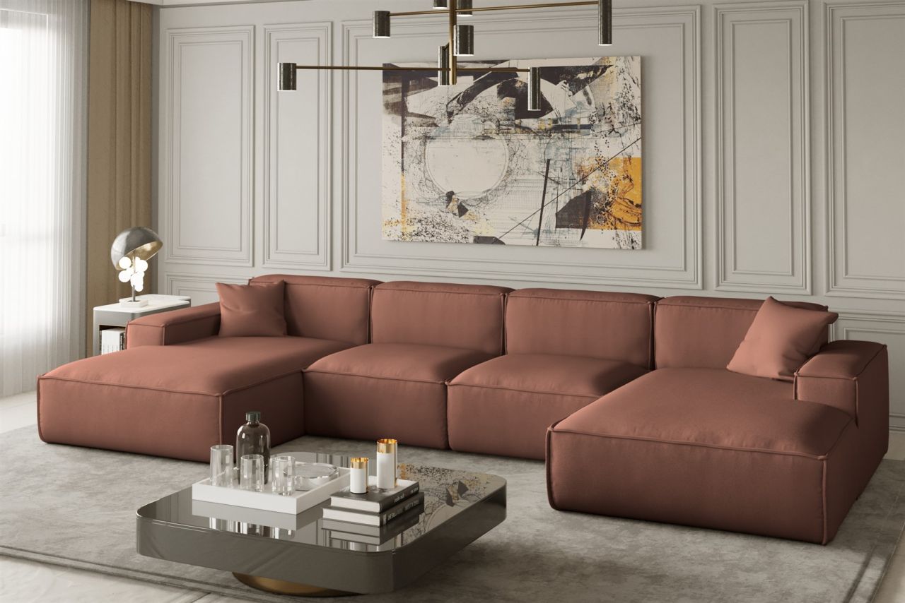Wohnlandschaft U-Form CELES in Stoff Opera Velvet Kupferbraun Wohnlandschaft U-Form CELES in Stoff Opera Velvet Kupferbraun von Fun Moebel